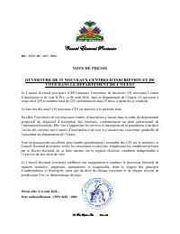 CEP/DC/037-2526: Louvèti 19 nouvo Sant enskripsyon ak vòt nan depatman Lwès