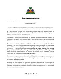 CEP/DC/051-2526: The CEP meets eleven political groupings, which state reservations on the decree and the calendar