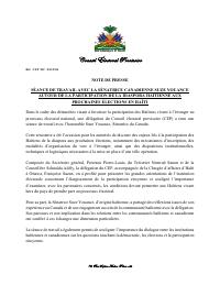 CEP/DC/053-2526: Sesyon travay ak senatè kanadyen Suze Youance sou patisipasyon dyaspora ayisyen an