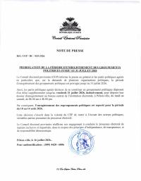 Extension of the registration period for political groupings to 31 July 2026