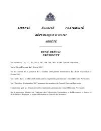 General Regulations of the Provisional Electoral Council (arrêté of 18 January 2008)