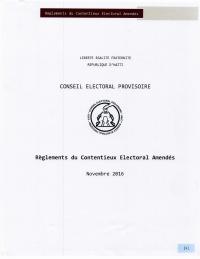 Amended Electoral Dispute Regulations, November 2016
