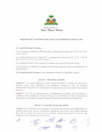 CEP Regulations on the method for calculating votes