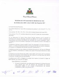 CEP Resolution on the tabulation of votes in the ASEC and CASEC elections of 29 January 2017
