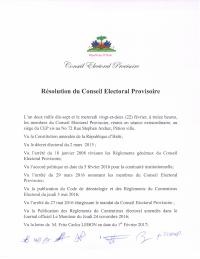CEP Resolution validating the definitive results of the Senate third for the Sud department