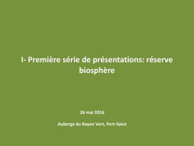 (2016-05) Grand Sud Regional Coordination Table, May 2016: Collected Presentations