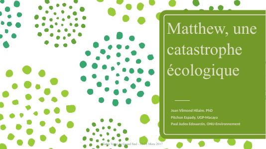 (2017-03) Matthew, an Ecological Catastrophe: Marine Protected Areas of the Grand Sud