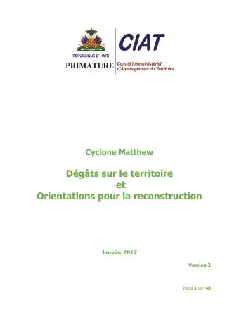 (2017-01) Hurricane Matthew: Territorial Damage and Orientations for Reconstruction