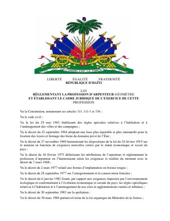 (2019) Law Regulating the Surveyor Profession and Establishing its Legal Framework
