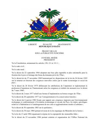 (2019) Draft Law on Land Publicity (Land Registration)