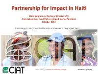 (2013-10) Estrateji pou amelyore mwayen viv epi restore te degrade an Ayiti