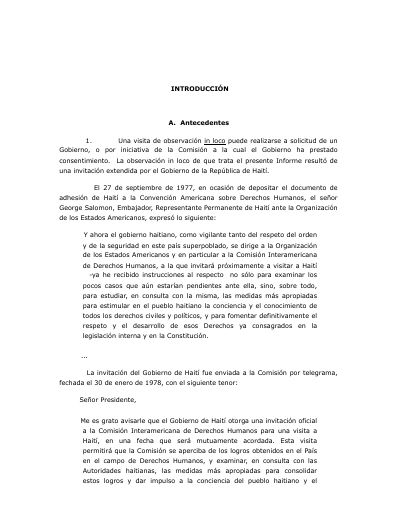 Report on the Situation of Human Rights in Haiti (1979)