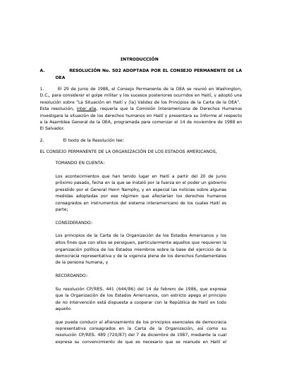 Report on the Situation of Human Rights in Haiti (1988)