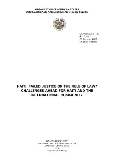 Haïti : justice en échec ou État de droit ? Les défis à relever pour Haïti et la communauté internationale