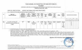 Plan anyèl pasasyon mache piblik ANAP, egzèsis 2025-2026