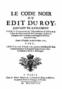 (1685-03) The Code Noir (1718 printed edition)