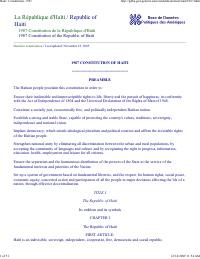 Constitution of the Republic of Haiti, 1987