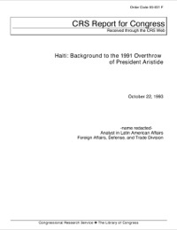 (1993) CRS - Ayiti: Enfòmasyon sou Koudeta 1991 ki te ranvèse Prezidan Aristide la