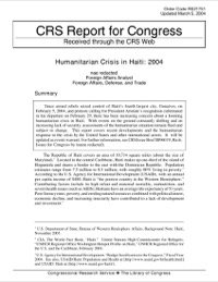 (2004) CRS - Kriz imanitè an Ayiti: 2004