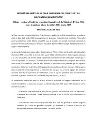 (2007-07) Summary of the CSCCA judgment of 2007-07-06: Affaire relative à l’audit de la gestion financière de la Mairie de Pétion-Ville pour la période allant de juillet 2004 à juin 2005