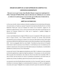 (2015-10) Summary of the CSCCA judgment of 2015-10-08: Recours exercé par le sieur Jean Bradley Bonnet, inspecteur municipal à la Police Nationale D’Haïti (PNH) contre la décision de résiliation de son con