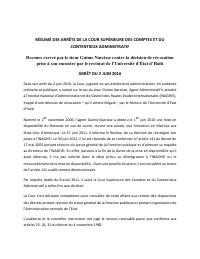 (2016-06) Summary of the CSCCA judgment of 2016-06-02: Recours exercé par le sieur Guime Narcisse contre la décision de révocation prise à son encontre par le rectorat de l’Université d’État d’Haïti