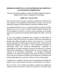 (2016-07) Summary of the CSCCA judgment of 2016-07-07: Recours exercé par des employés révoqués de l’Office National d’Assurance Vieillesse (ONA) contre cet organisme et l’état haïtien