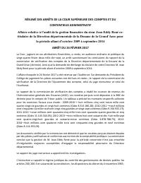 (2017-02) Summary of the CSCCA judgment of 2017-02-24: Affaire relative à l’audit de la gestion financière du sieur Jean Eddy René extitulaire de la Direction départementale de la Douane de la Grand’Anse p