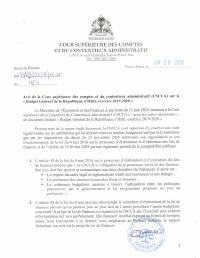 (FY2020) CSCCA Opinion on the General Budget of the Republic of Haiti, Fiscal Year 2019-2020