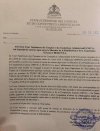 CSCCA Opinion on the draft contract between the Ministry of Planning and External Cooperation and HELICO S.A. (June 2020)