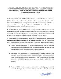 (FY2018) CSCCA Opinion on the Draft Finance Law for Fiscal Year 2017-2018
