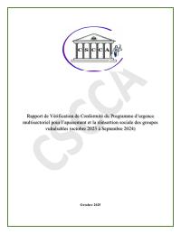 (Oct 2023 - Sep 2024) Compliance Audit of the Multisectoral Emergency Programme for the Appeasement and Social Reintegration of Vulnerable Groups (PUM-ARSGV), October 2023 to September 2024