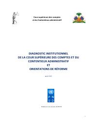 Institutional Diagnosis of the Superior Court of Auditors and Administrative Disputes