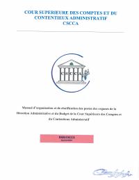 Manual of Organisation and Post Descriptions for the CSCCA's Administration and Budget Directorate