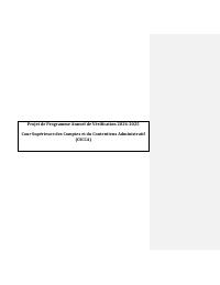 (FY2025) CSCCA Draft Annual Audit Programme, Fiscal Year 2024-2025