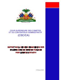 (FY2014) Report on the Country's Financial Situation and the Effectiveness of Public Spending, Fiscal Year 2013-2014