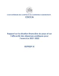(2022-10) Report on the Country's Financial Situation and the Efficiency of Public Expenditure (RSFPEDP IX), FY 2021-2022