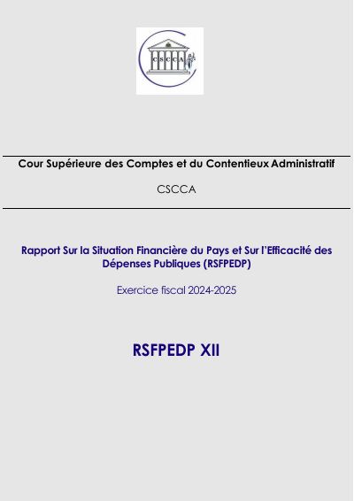 Rapport sur la situation financière du pays et sur l'efficacité des dépenses publiques (RSFPEDP XII), exercice 2024-2025