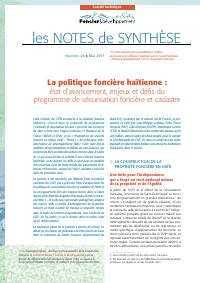 (2017-05) Haitian Land Policy: Progress, Issues and Challenges for Land-Security and Cadastre Programs