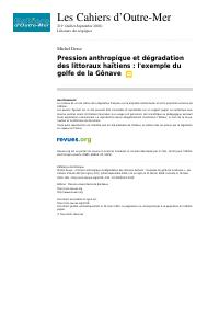 Anthropogenic Pressure and Degradation of Haiti's Coastlines: The Gulf of Gonâve