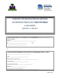 (2017-05) Model Contract Delegating Management of the Public Drinking Water Service to a CAEPA, Version 1.0, May 2017