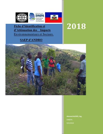 Fiche d'identification et d'atténuation des impacts environnementaux et sociaux : SAEP de Andro (commune de Chansolme, Nord-Ouest), août 2018
