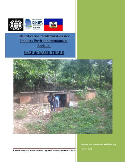 Fiche d'identification et d'atténuation des impacts environnementaux et sociaux : SAEP de Basse-Terre (commune de La Tortue, Nord-Ouest), mars 2019