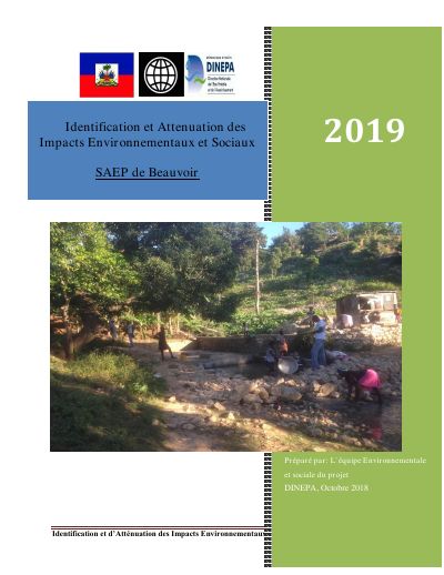 Fiche d'identification et d'atténuation des impacts environnementaux et sociaux : SAEP de Beauvoir (commune de Chansolme, Nord-Ouest), octobre 2018
