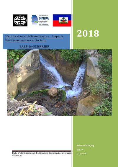 Fiche d'identification et d'atténuation des impacts environnementaux et sociaux : SAEP de Guerrier (commune de Chansolme, Nord-Ouest), décembre 2018