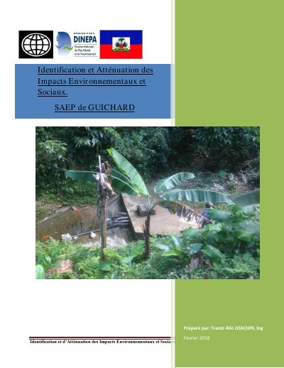 Fiche d'identification et d'atténuation des impacts environnementaux et sociaux : SAEP de Guichard (commune de Saint-Louis du Nord, Nord-Ouest), mars 2019