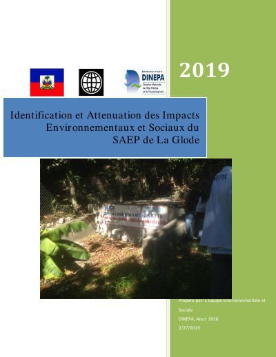 Fiche d'identification et d'atténuation des impacts environnementaux et sociaux : SAEP de La Glode (commune de Chansolme, Nord-Ouest), août 2018