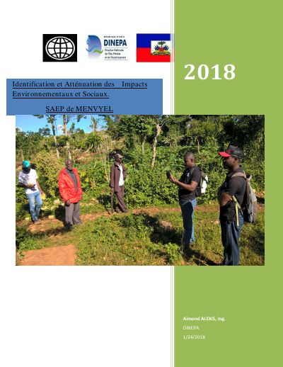 Fiche d'identification et d'atténuation des impacts environnementaux et sociaux : SAEP de Menvyel (commune de Chansolme, Nord-Ouest), janvier 2018