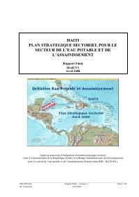 (2008) Haiti Sectoral Strategic Plan for the Drinking-Water and Sanitation Sector (Final Report)