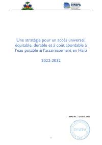 (2022-2032) National Strategy for Universal Access to Drinking Water and Sanitation in Haiti, 2022-2032
